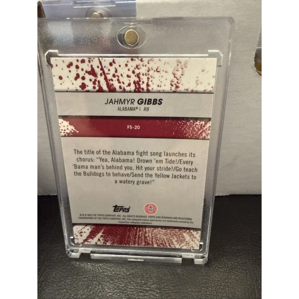 2022 Topps Bowman U Fight Song Jahmyr Gibbs Alabama